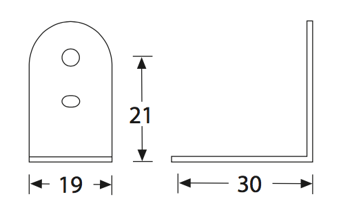 Dattenblatt: L-Ecke 19 x 30 verzinkt