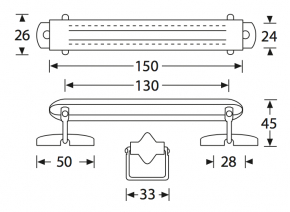 Koffergriff Leder schwarz