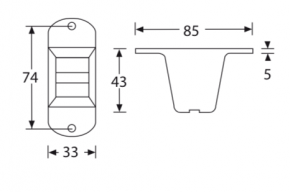 Plastikfuß 85 x 33 x 43 mm