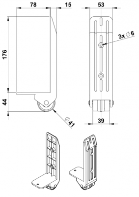 Kantenaufbaurolle 40 mm