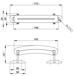 Koffergriff Kunstleder schwarz