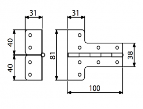 L-Scharnier Stahl verzinkt
