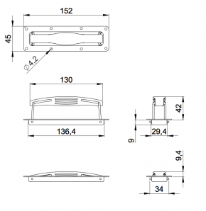 Versenkter Kunststoffgriff