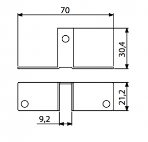 Trennwandbefestigung 9,2 mm
